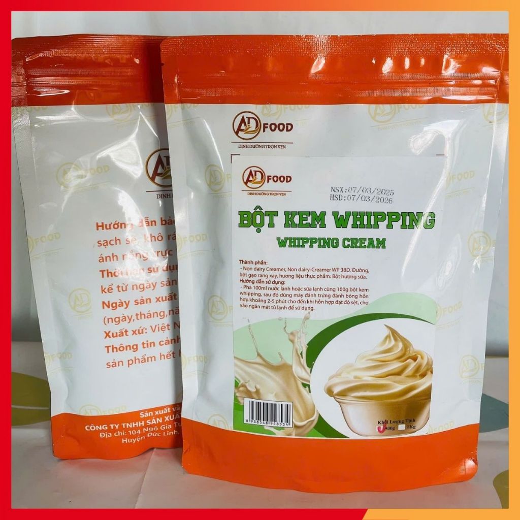 Bột Làm Kem Whipping Cream thơm ngon gói nhỏ dùng thử 200gr