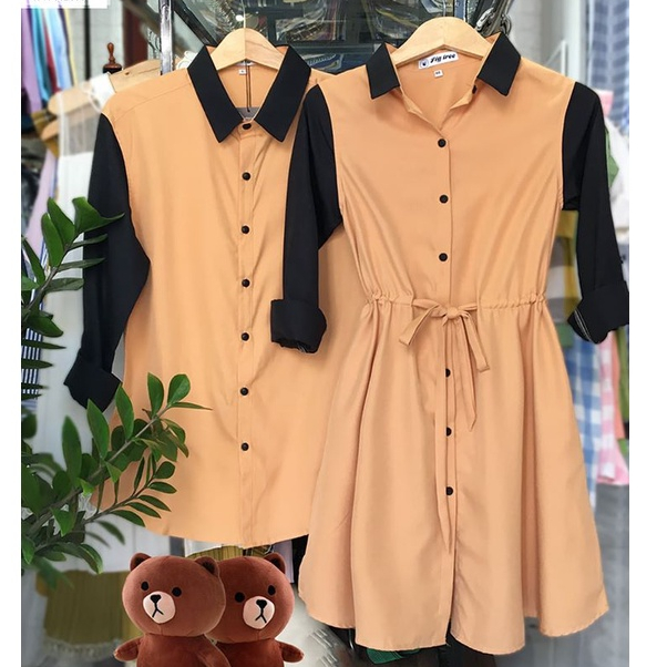 Combo gia đình Fig Tree màu vàng phối đen (hàng thiết kế full size, hình thật 100% shop tự chụp)