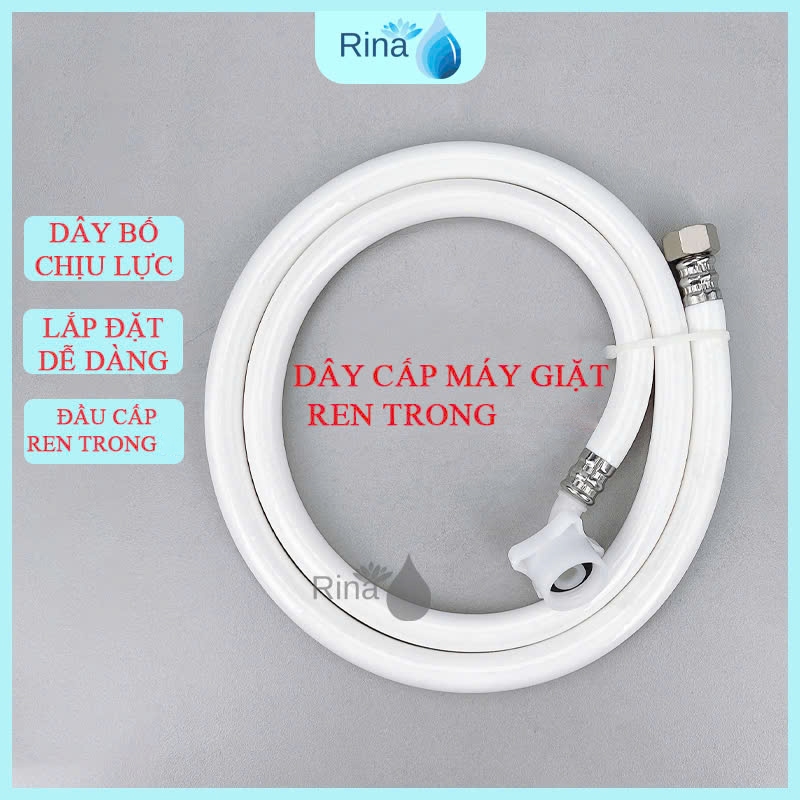 Dây cấp máy giặt nhựa Rina chịu áp lực ống to cấp nước nhanh ren trong ...