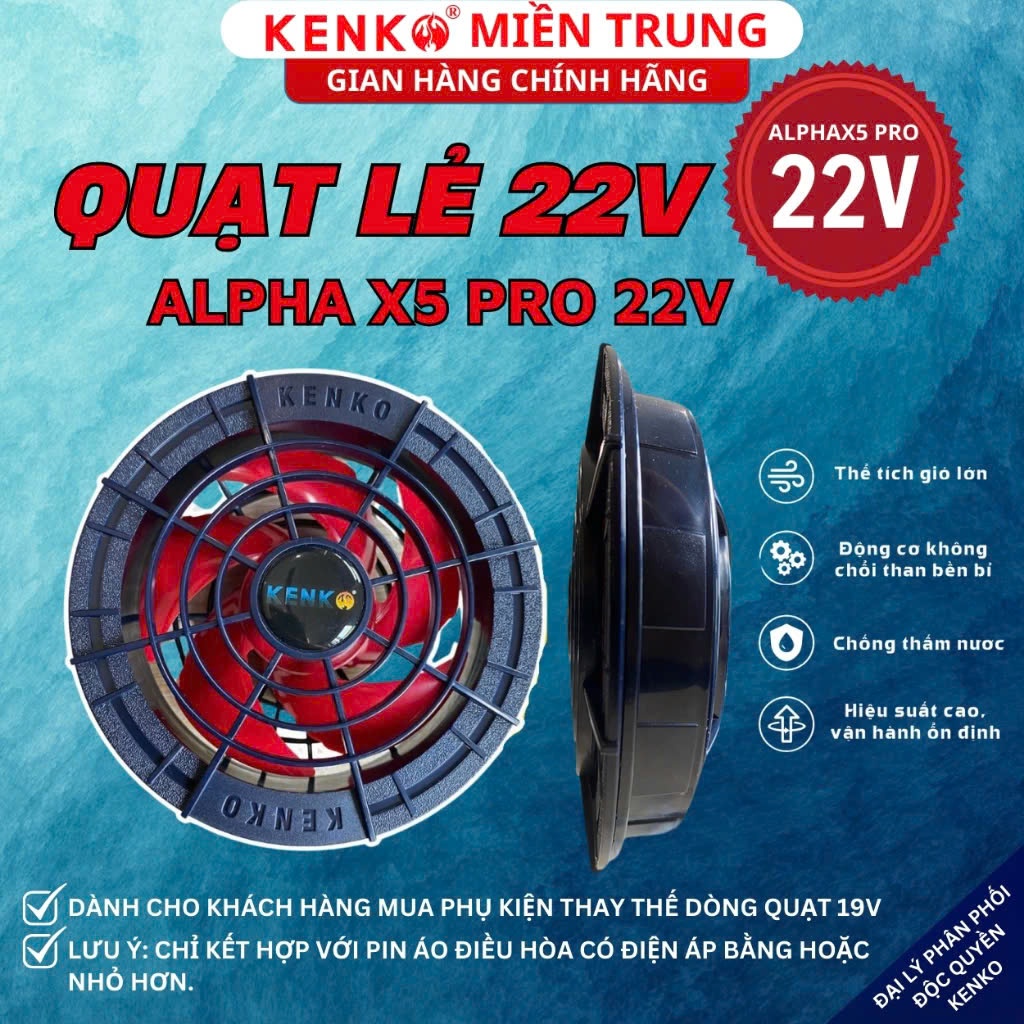[KENKO STORE] Quạt , Cáp nối KENKO 22V  ALPHA X5 PRO. Tặng kèm 2 chổi vệ sinh quạt. Bảo hành 12 tháng!