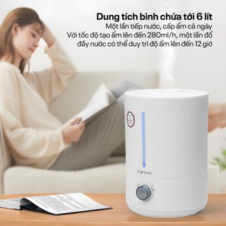 Máy tạo ẩm xông tinh dầu FUJIHOME HM06M Công nghệ phun siêu âm độ bền cao, đèn led hiển thị đa màu