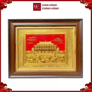 Tranh Đồng Bến Nhà Rồng - Bảo Tàng Hồ Chí Minh , Mạ Vàng 24K ( 28x34cm ) - Cửu Diệu Thiên - BR007