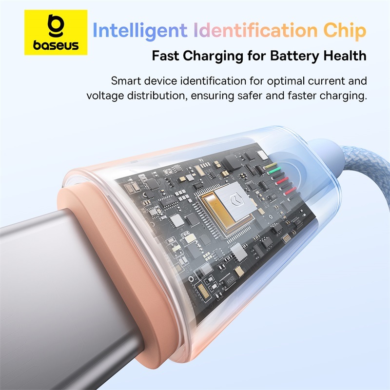 Dây cáp sạc nhanh Baseus Discolor USB sang Type C 100W cho Huawei Xiaomi Cáp truyền dữ liệu chính hãng