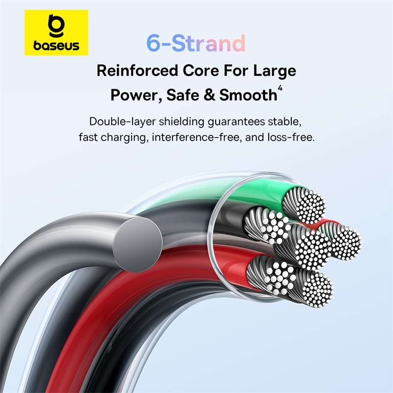 Dây cáp sạc nhanh Baseus Discolor USB sang Type C 100W cho Huawei Xiaomi Cáp truyền dữ liệu chính hãng