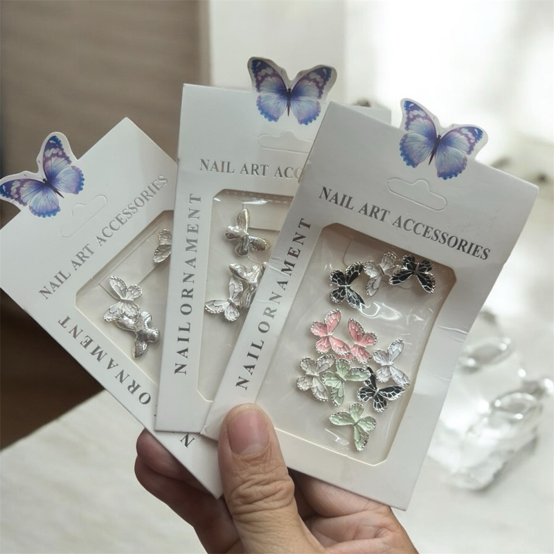 Set 10 charm hình bướm giúp trang trí mặt trong khi trang điểm
