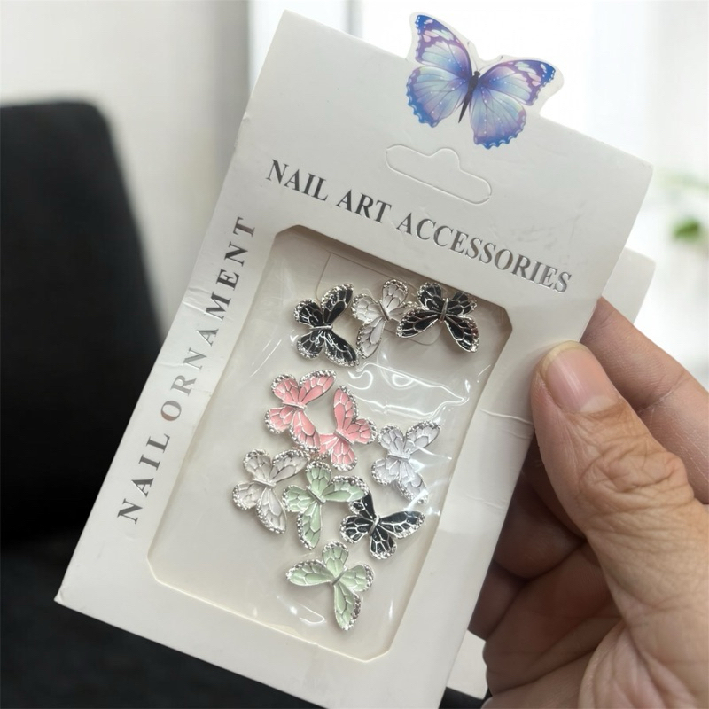 Set 10 charm hình bướm giúp trang trí mặt trong khi trang điểm