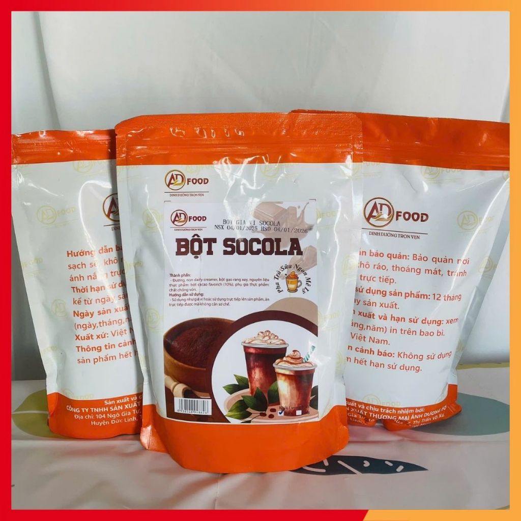 500g Bột lắc vị Socola ADFOOD - lắc trực tiếp lên kem tươi, bánh ngọt, cà phê hoặc món tráng miệng