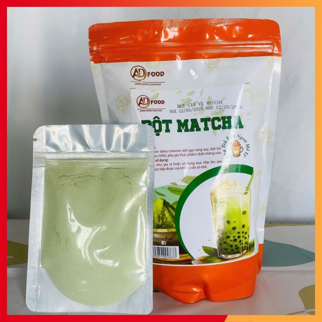 500g Bột lắc vị Matcha ADFOOD - lắc trực tiếp lên kem tươi, bánh ngọt, cà phê hoặc món tráng miệng