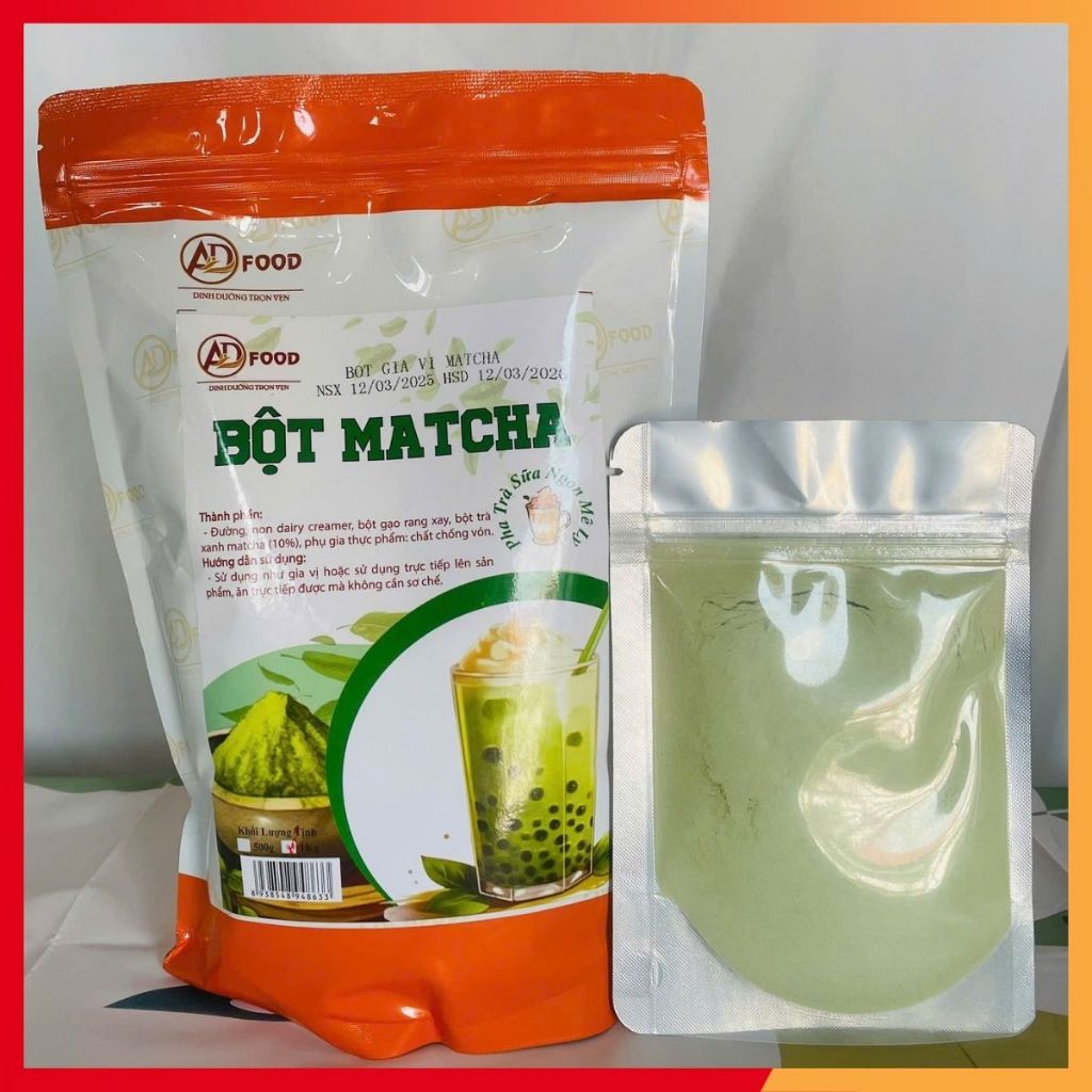 100g Bột lắc vị Matcha ADFOOD - lắc trực tiếp lên kem tươi, bánh ngọt, cà phê hoặc món tráng miệng