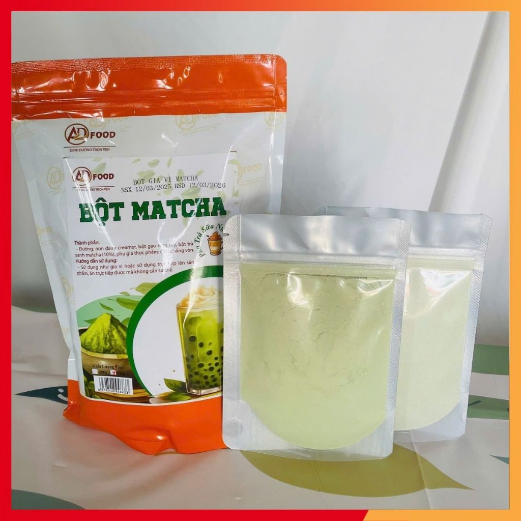 200g Bột lắc vị Matcha ADFOOD - lắc trực tiếp lên kem tươi, bánh ngọt, cà phê hoặc món tráng miệng