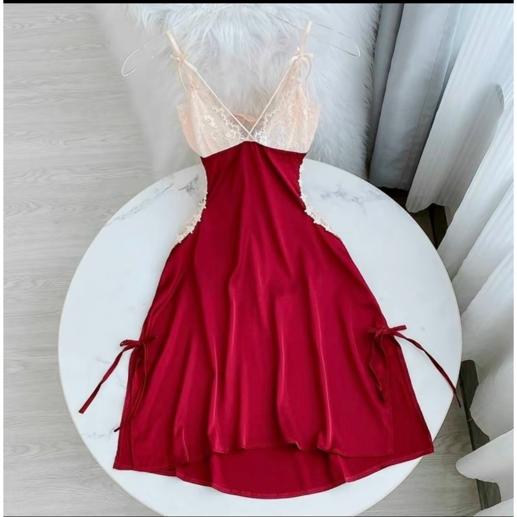 [ Tặng chíp] Đầm ngủ / Váy Ngủ Hở Lưng Thắt Dây Quý Phái Cao Cấp 1963 | BigBuy360 - bigbuy360.vn