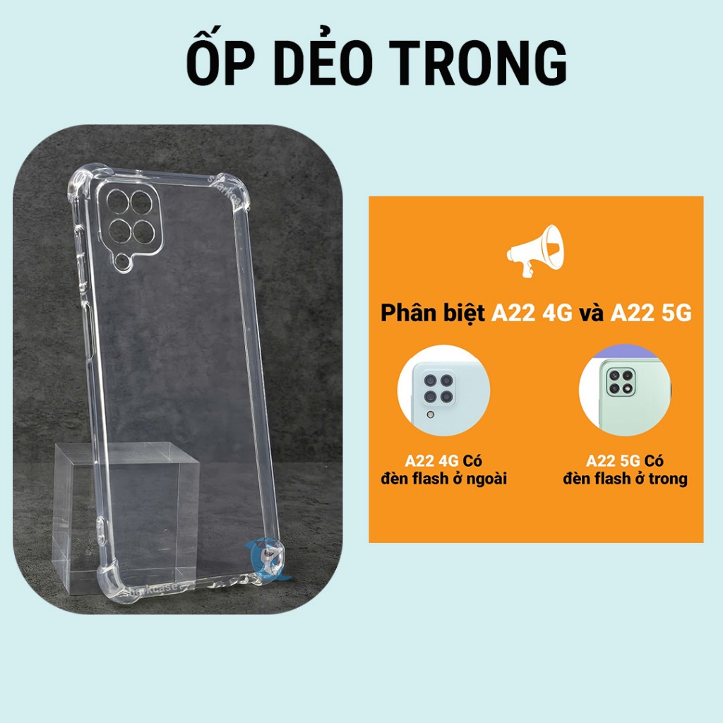 Ốp lưng Samsung A12, A22, M32 4G/5G dẻo trong suốt silicon cao cấp chống sốc có gờ bảo vệ camera