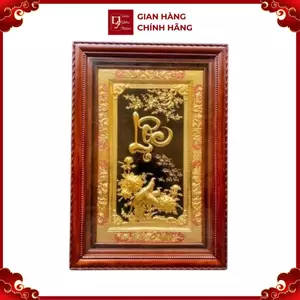 Tranh Đồng Chữ Lộc , Mạ Vàng 24K ( 128x88cm ) - Cửu Diệu Thiên - THN181