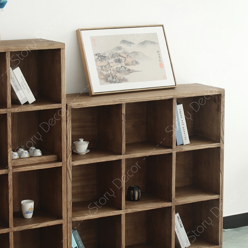 Kệ để tách trà bằng gỗ tự nhiên sơn màu óc chó, giá để trà để bàn kiểu cổ điển, giá treo tường, tủ đựng đồ đa năng,