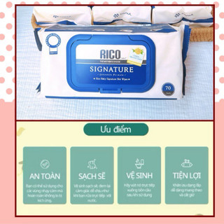 Khăn Ướt Cho Bé, Khăn Lau RICO BABY Nội Địa Hàn Không Mùi, An Toàn Cho Mẹ Bầu Và Trẻ Sơ Sinh, Thành Phần Tự Nhiên