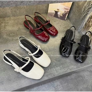Sục bệt nữ có quai sau đính nơ gót đế 2cm [ Sẵn Hàng ]