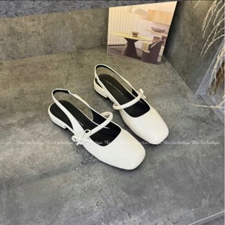 [Thảo Em - SH3V] Sục bệt nữ có quai sau đính nơ gót đế 2cm [ Sẵn Hàng ]
