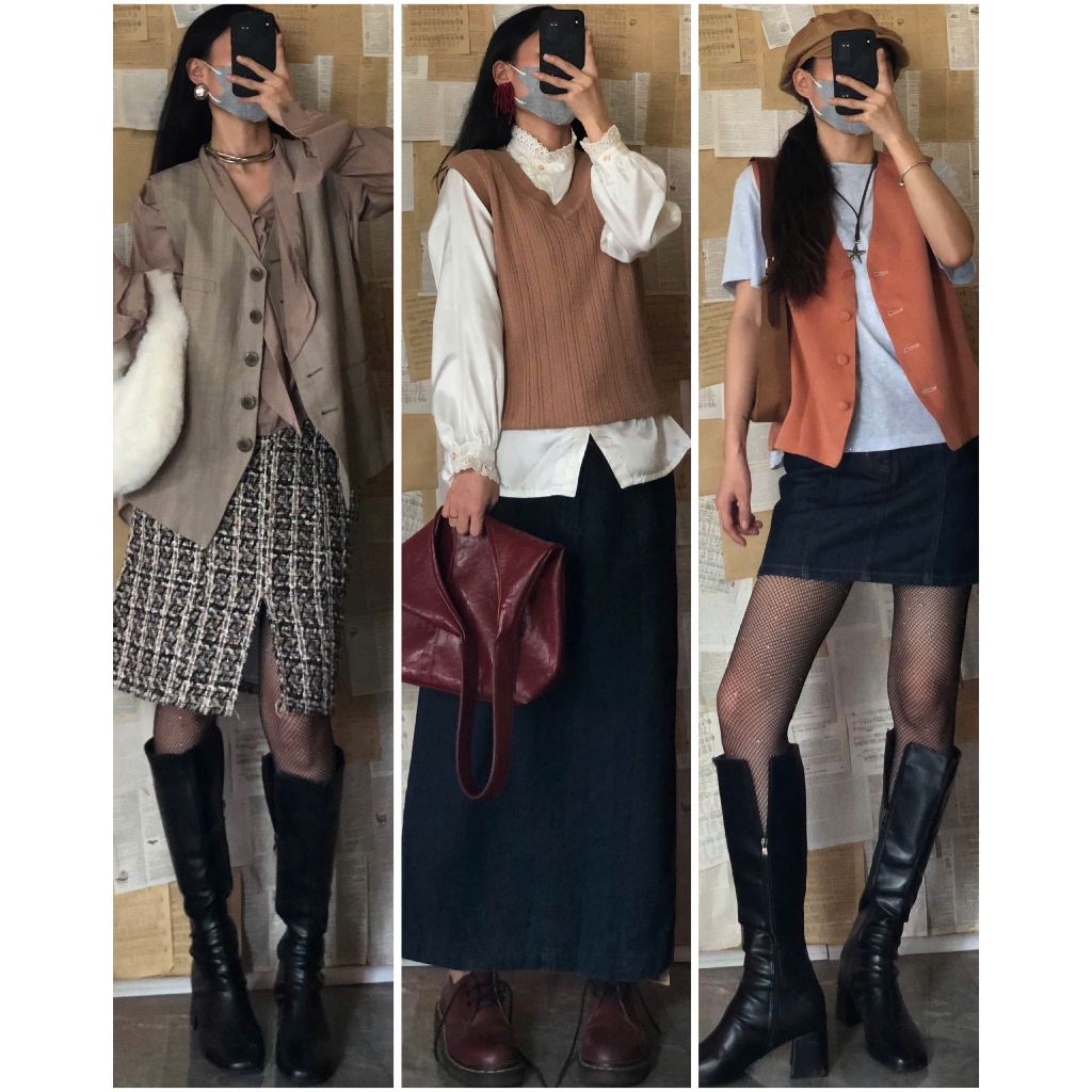 [April6 clothing/ Outfits by April6] Set đầm váy dáng dài vintage, korea style, Japan style, retro 2hand. Demo ảnh bìa