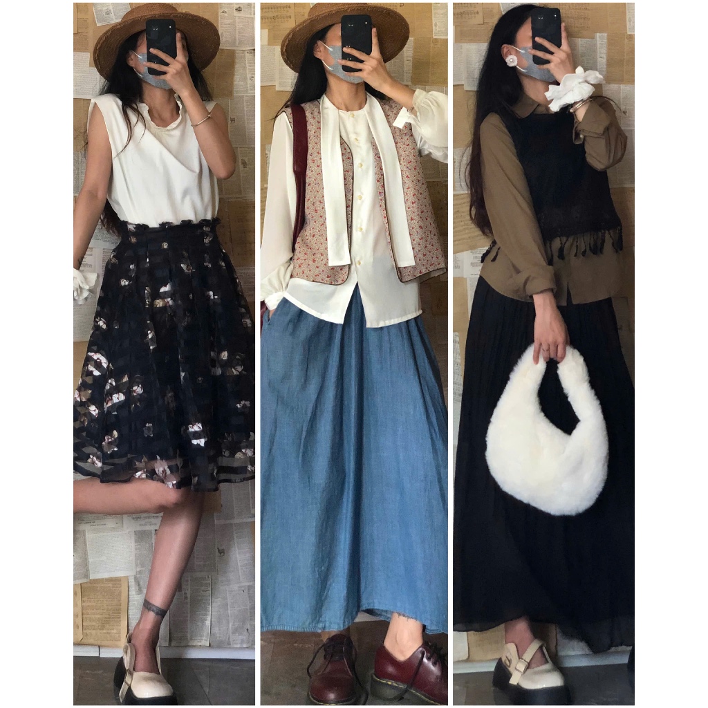 [April6 clothing/ Outfits by April6] Set đầm váy dáng dài vintage, korea style, Japan style, retro 2hand. Demo ảnh bìa