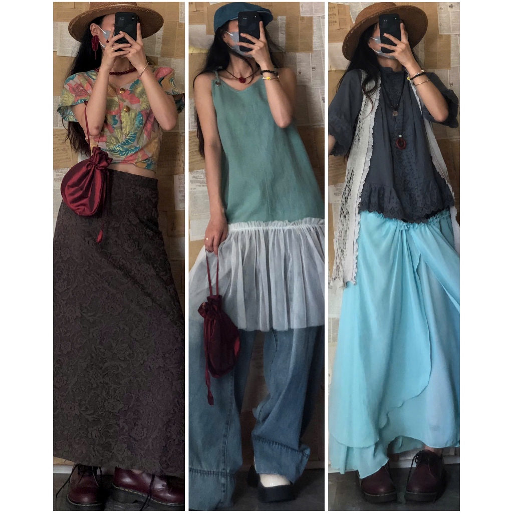 [April6 clothing/ Outfits by April6] Set đầm váy dáng dài vintage, korea style, Japan style, retro 2hand. Demo ảnh bìa