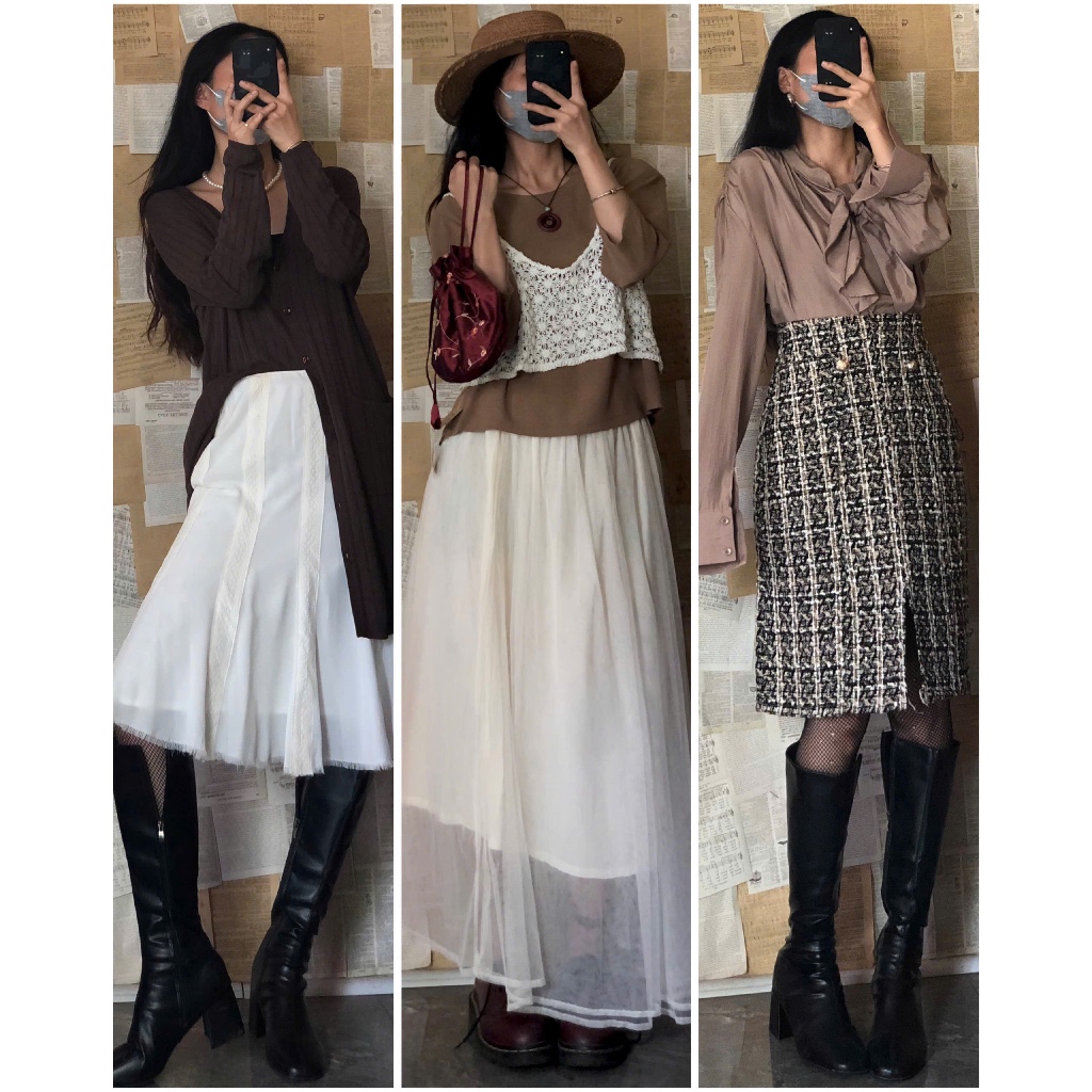 [April6 clothing/ Outfits by April6] Set đầm váy dáng dài vintage, korea style, Japan style, retro 2hand. Demo ảnh bìa