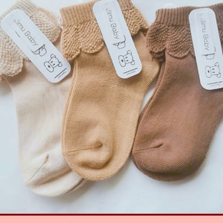 Vớ Cơ Bản Khử Mùi Viền Gỗ Cuộn Tròn Cho Bé Gái Sơ Sinh 0-5 Tuổi