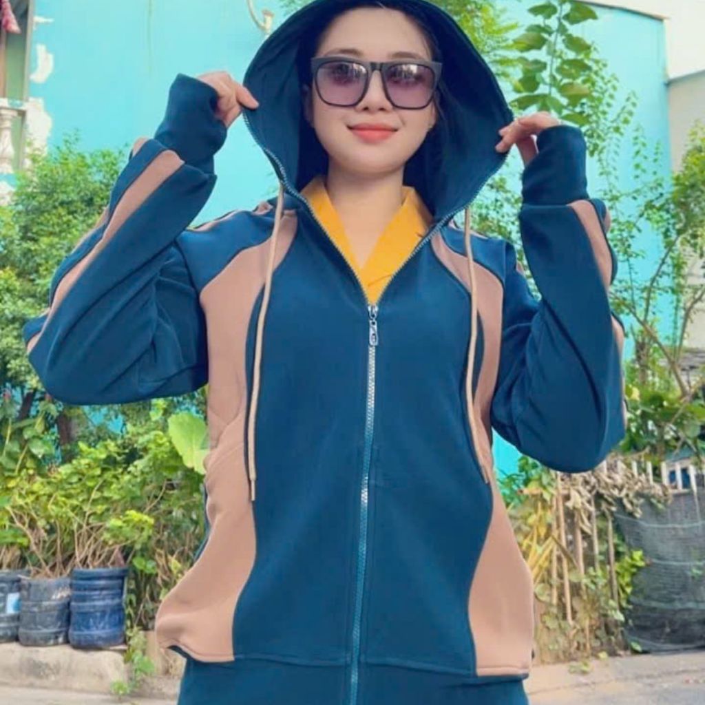 Áo khoác nữ bigsize áo khoác chống nắng mùa hè mặc mát thun gân dày co giãn có 4 túi ESHOP áo khoác ủ kem