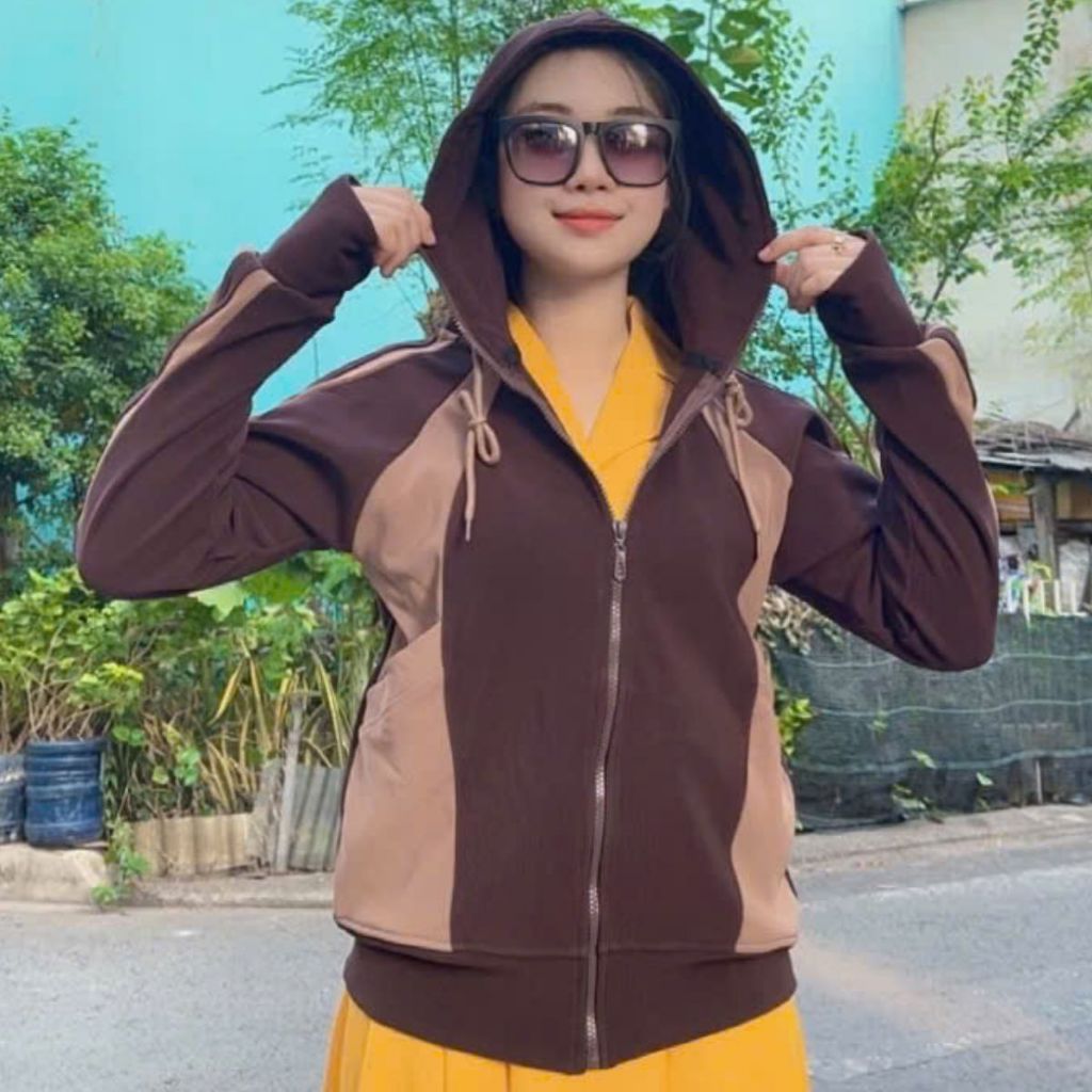 Áo khoác nữ bigsize áo khoác chống nắng mùa hè mặc mát thun gân dày co giãn có 4 túi ESHOP áo khoác ủ kem
