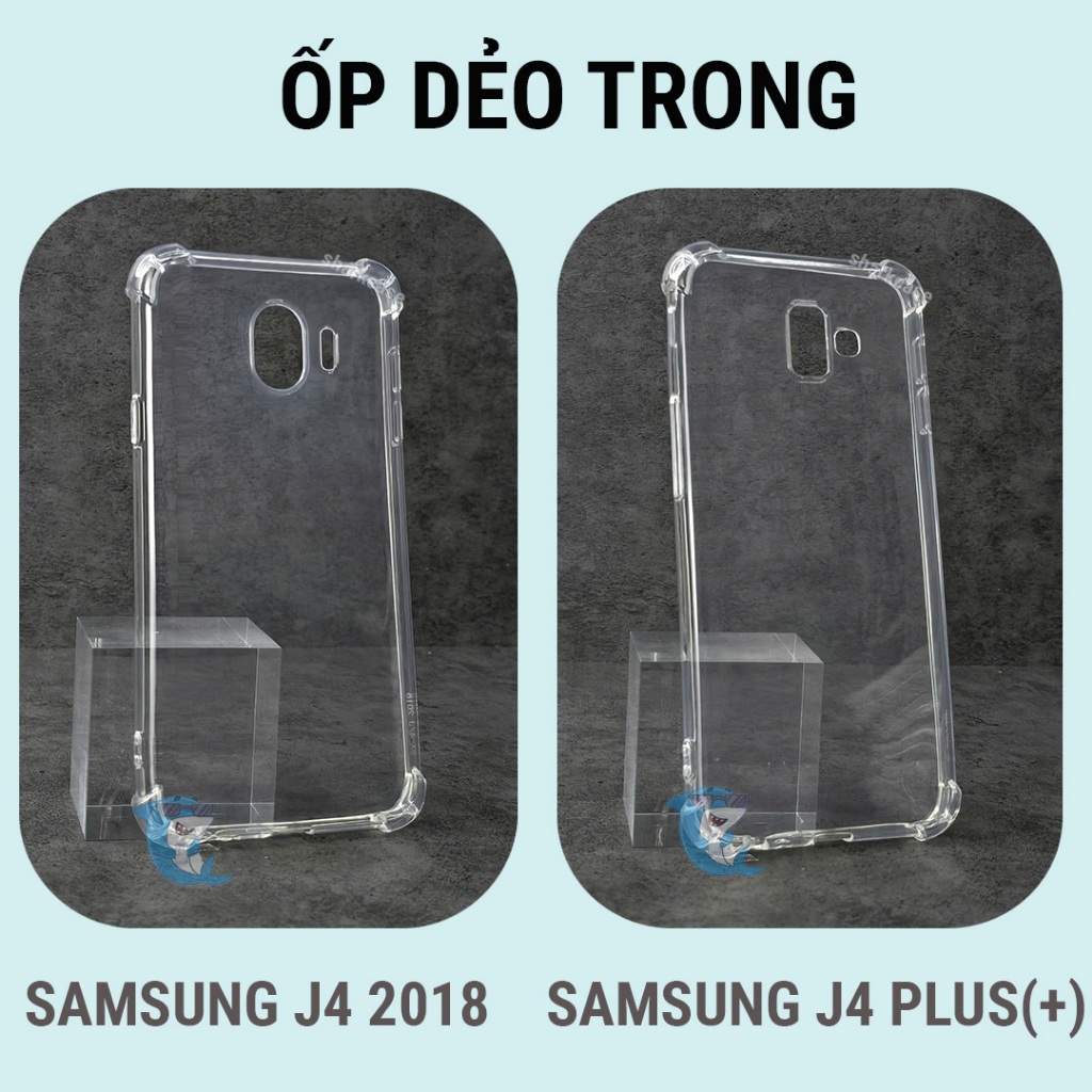 Ốp lưng Samsung J4 2018, J4+, J4 Plus silicon trong suốt dẻo cao cấp chống sốc bảo vệ cam đt bibi