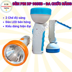 Đèn pin sạc cầm tay DP-9035B 2 kiểu chiếu sáng, có đèn LED bên hông
