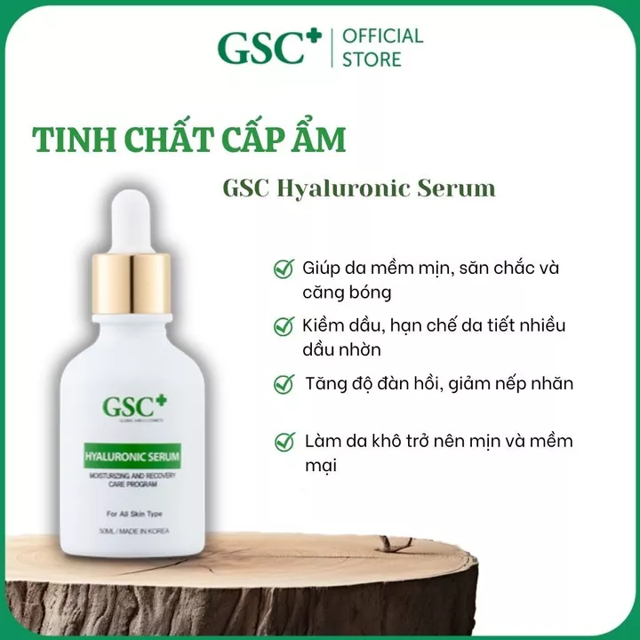 Serum dưỡng ẩm GSC, tinh chất cấp ẩm, serum ha, phục hồi, Hyaluronic Serum 50ml GSC Shop