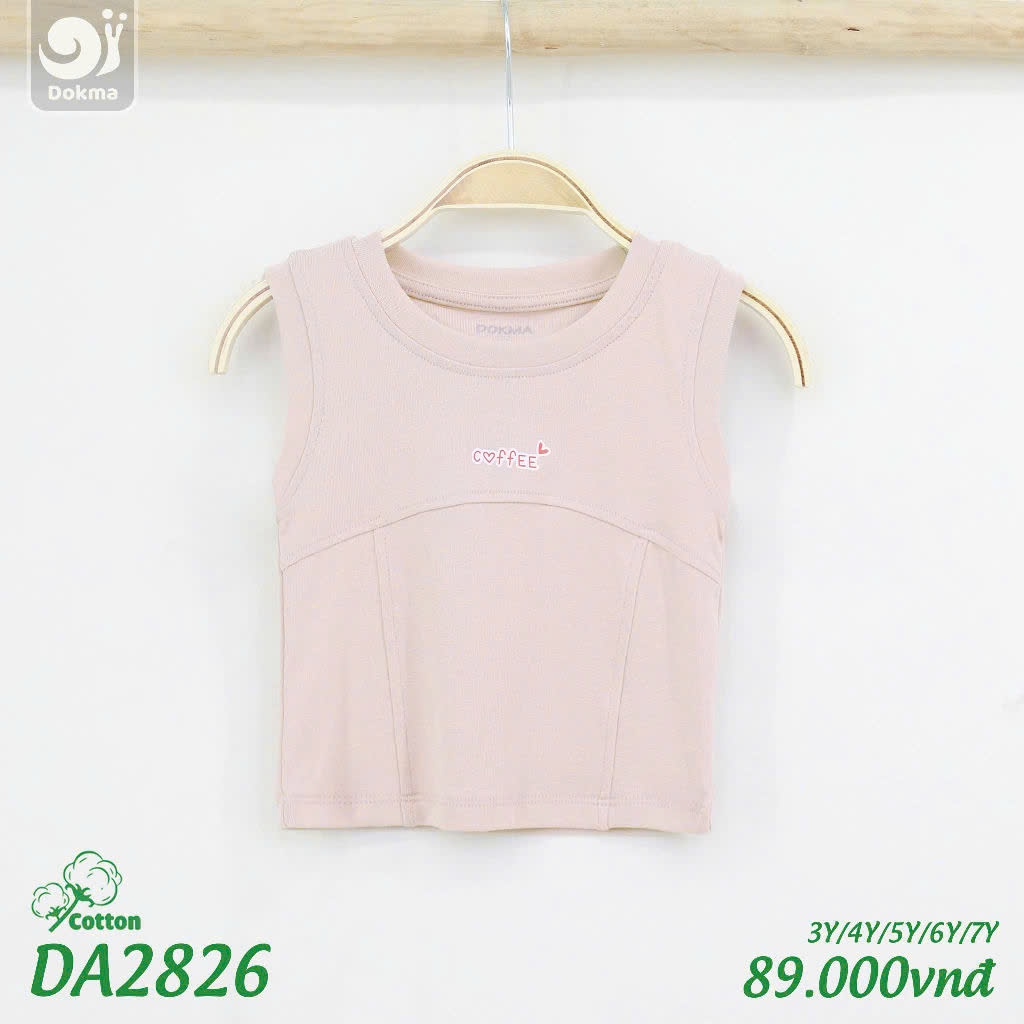(11-25kg, 2-7Y) Áo Ba Lỗ, Áo Sát Nách Dokma Bé Gái DMA418 DA1300 DA2036 DA2826 DA2834