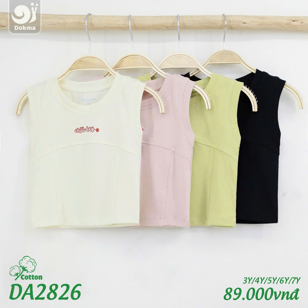 (11-25kg, 2-7Y) Áo Ba Lỗ, Áo Sát Nách Dokma Bé Gái DMA418 DA1300 DA2036 DA2826 DA2834