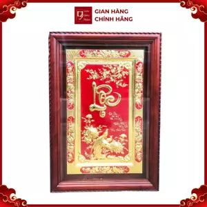 Tranh Đồng Chữ Lộc , Mạ Vàng 24K ( 128x88cm ) - Cửu Diệu Thiên - THN182
