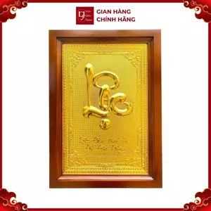 Tranh Đồng Chữ Lộc , Mạ Vàng 24K ( 48x68cm ) - Cửu Diệu Thiên - THN184