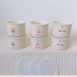 Bát Ăn Dặm SỨ Cho Bé BARROT Ceramic Bowl Hoạ Tiết Đáng Yêu Có Nắp Silicon Chống Tràn babyhome