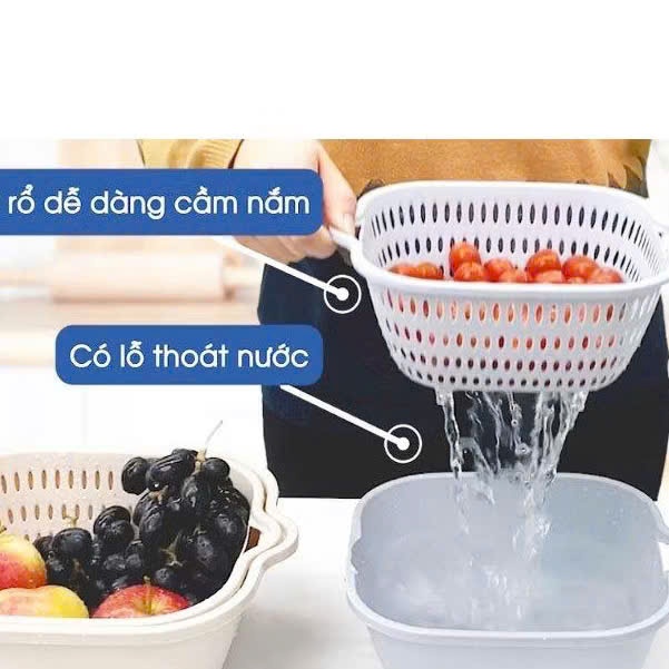 Bộ Thau Rổ Nhựa Châu Hưng (H33) Hàng Dày Màu Trang Nhã Tiện Lợi