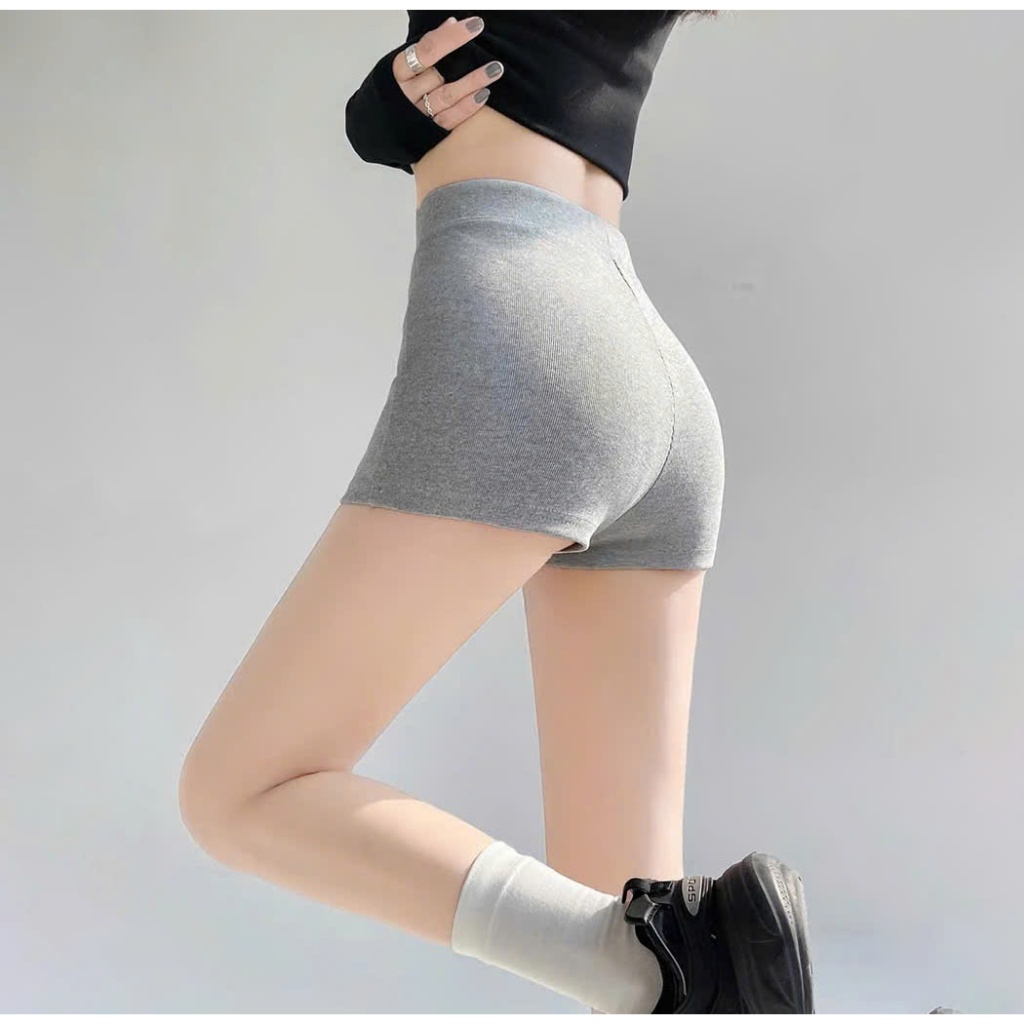 Ảnh Quần đùi nữ Orie Choobe legging ôm biker short lưng cao vải gân tăm dày dặn co giãn tốt basic QS26 2