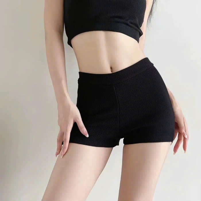 Ảnh Quần đùi nữ Orie Choobe legging ôm biker short lưng cao vải gân tăm dày dặn co giãn tốt basic QS26 3