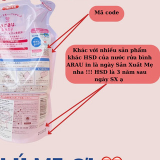 Nước Rửa Bình Sữa ARAU Chai 500ml/Túi 450ml Nội Địa Nhật, Không Mùi, An Toàn Cho Bé