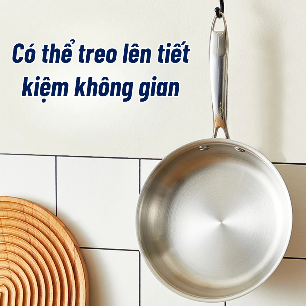 Chảo chống dính Inox SUS 304 nguyên khối dễ dàng vệ sinh, sử dụng cho mọi loại bếp