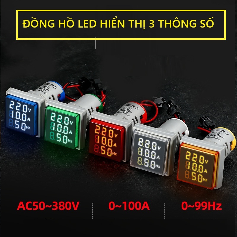[CHÍNH HÃNG]Vôn kế , Ampe kế điện tử - Đèn LED hiển thị dòng điện, điện ...