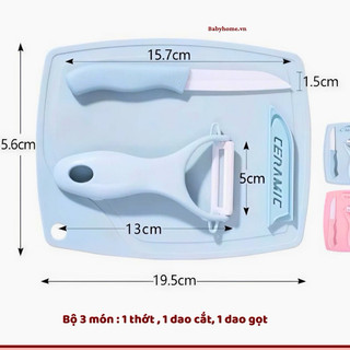 bộ dụng cụ dao thớt nhà bếp 5 món chế biến ăn dặm cho bé