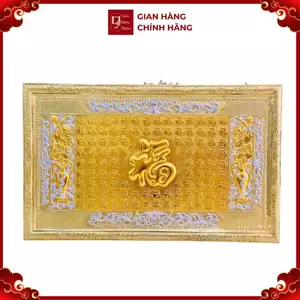 Tranh Đồng Bách Phúc ,Dát Điểm Vàng Bạc ( 88x146cm ) - Cửu Diệu Thiên - BP001