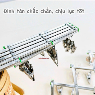 Móc chùm phơi đồ cho bé inox chính hãng Honper gấp gọn 35 kẹp