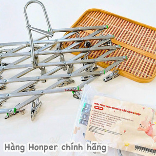 Móc chùm phơi đồ cho bé inox chính hãng Honper gấp gọn 35 kẹp