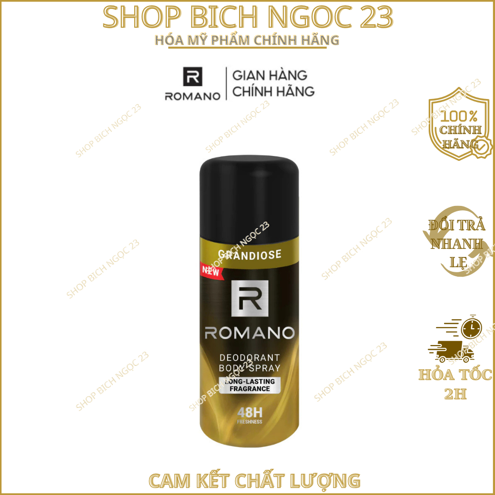 Xịt khử mùi toàn thân ngăn mồ hôi và mùi cơ thể Romano Attitude/Gentleman/Force/Classic 150ml