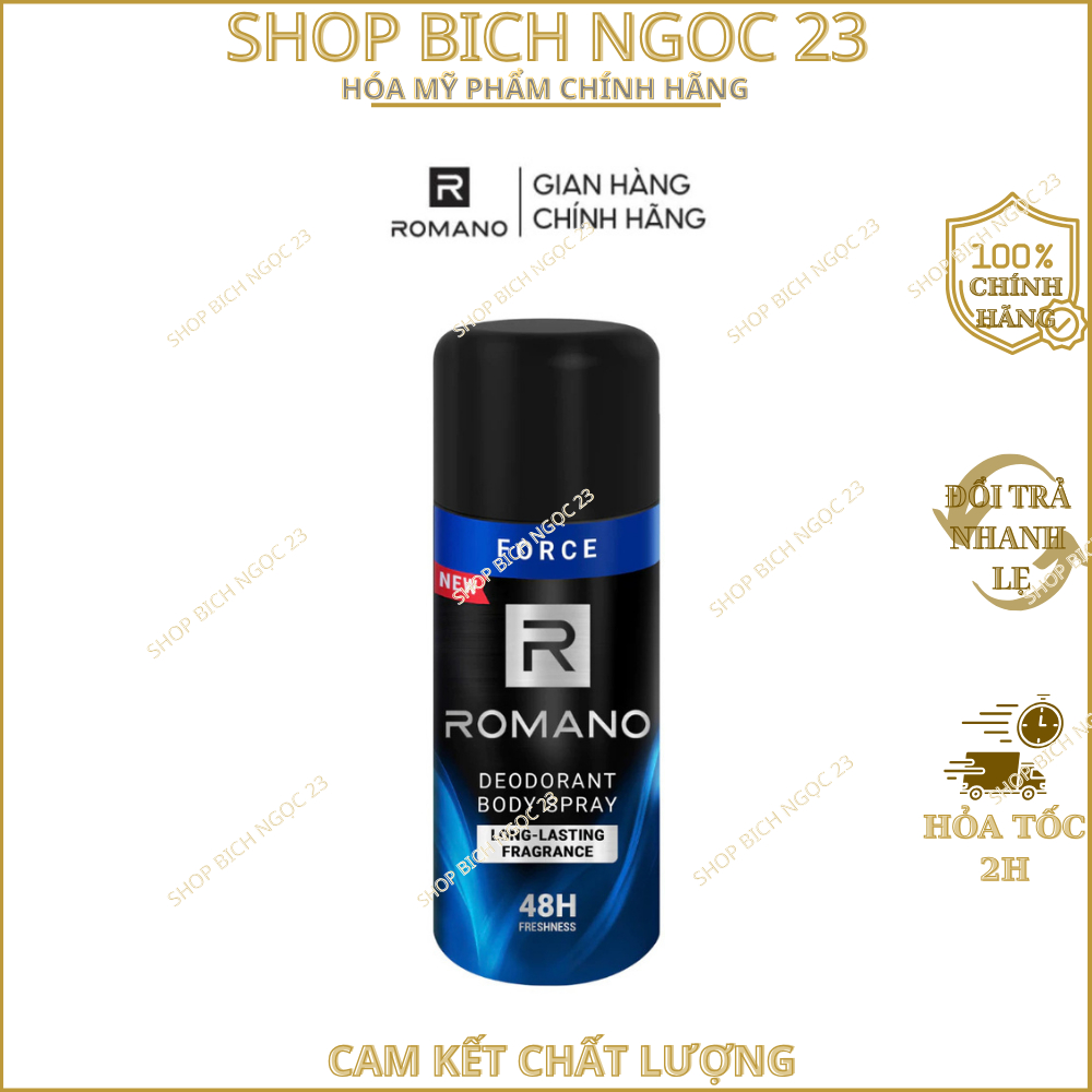 Xịt khử mùi toàn thân ngăn mồ hôi và mùi cơ thể Romano Attitude/Gentleman/Force/Classic 150ml