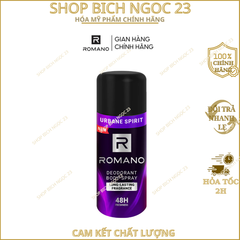 Xịt khử mùi toàn thân ngăn mồ hôi và mùi cơ thể Romano Attitude/Gentleman/Force/Classic 150ml