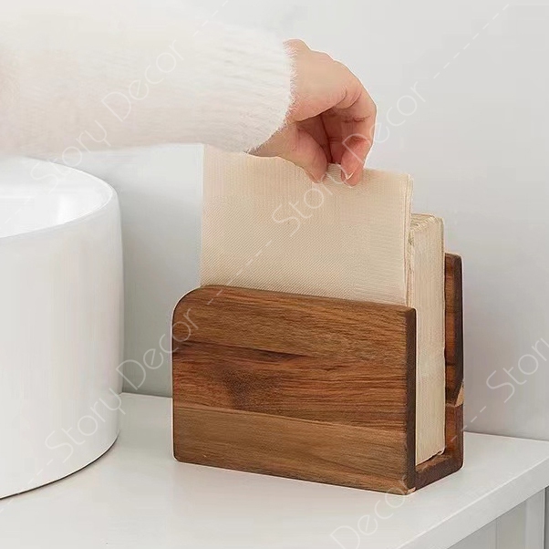 Khay gỗ đựng giấy ăn nhà hàng, khách sạn, cafe sang trọng đa năng